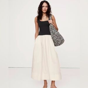 Banana Republic Quiet Luxury Drop-Waist Midi Dress Summer Wedding Vacation NWOT